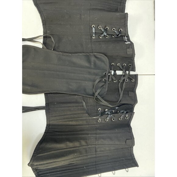 Timeless Trends Black Lace Up Wool OverBust Corset Hourglass Silhouette 28 M - Picture 4 of 11